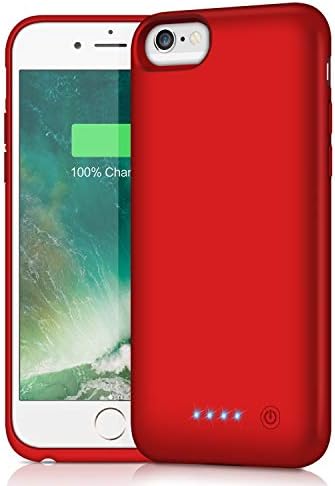 Battery Case for iPhone 6S/6 HETP 6000mAh Upgraded Rechargeable Charging Case for iPhone 6 External Battery Pack for iPhone 6S Charger Cover Apple Portable Power Bank [4.7 inch] -Red