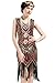 BABEYOND Women's Flapper Dresses 1920s V Neck Beaded Fringed Great Gatsby Dress