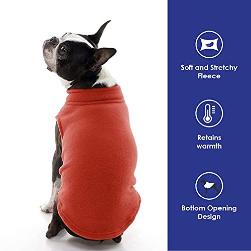 Gooby Stretch Fleece Vest Dog Sweater Pumpkin, Large Warm Pullover