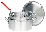 Bayou Classic 14 Quart Aluminum Fry Pot, Lid, and Basket