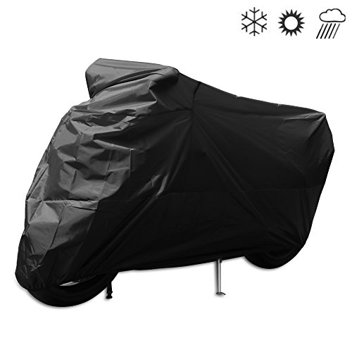 Tokept AllWeather Indoor Outdoor Waterproof Motorcycle CoverHeavy Duty Black 300D Oxford(XXXL