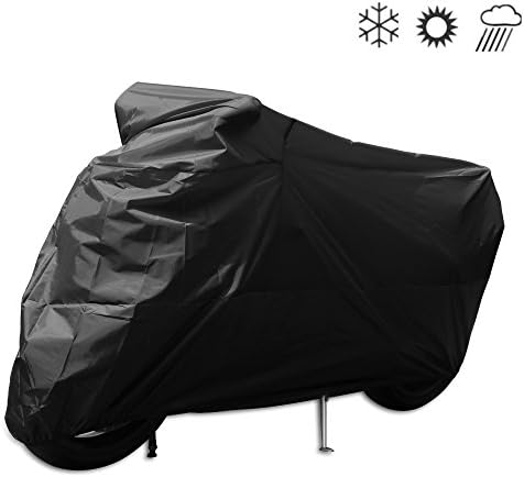 Tokept All-Weather Indoor Outdoor Waterproof Motorcycle Cover-Heavy Duty Black Oxford(XXL) for Honda, Yamaha, Suzuki, Harley etc. Protected Year Round