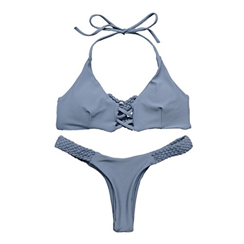 Ruuhee women s 2 pcs bikini brazilian bottom braided ro…