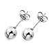 Jstyle Jewelry Stainless Steel Mens Womens Ball Stud Earrings 6 Pairs 2-7mm