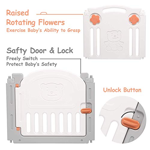 image for Kidsclub Baby 16 Panel Playpen Activity Centre Safety Play Yard Foldab