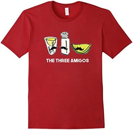 Men's Three Amigos Shirt Tequila Lime And Salt Cinco de Mayo Gift 2XL Cranberry