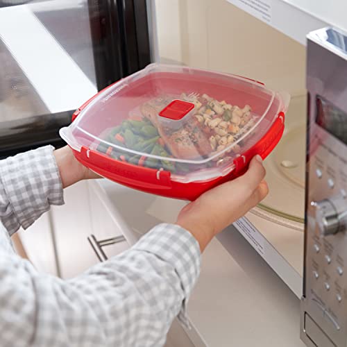 Sistema Microwave Collection Plate with Removable Steaming Rack, Large