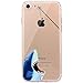 JAHOLAN iPhone 7 Case, iPhone 8 Case Amusing Whimsical Design Clear Bumper TPU Soft Case Rubber Silicone Cover for iPhone 7 iPhone 8 - Hungry Shark