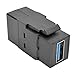 Tripp Lite USB 3.0 Keystone Panel Mount Coupler (F/F), All-in-One, Black (U325-000-KP-BK)