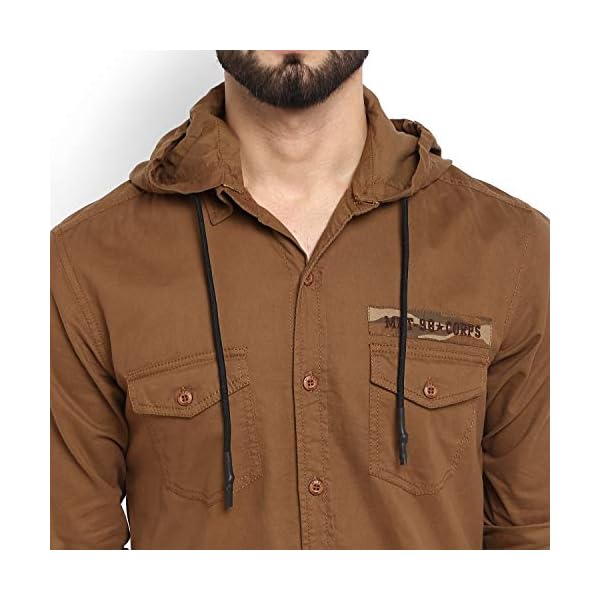 mufti white slim fit hooded shirt