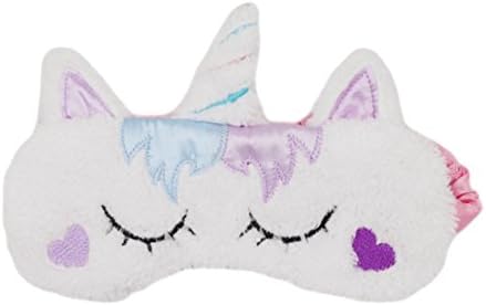 HXINFU Unicorn Eye Mask for Kids Fluffy Sleep Eye Light Cover Sleeping Blinders
