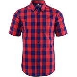 Camicia a maniche lunghe uomo casual plaid con slim fit e