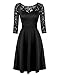Women’s Vintage Floral Lace Cocktail Party Swing Dress with 3/4 Sleeves