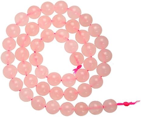8mm Round Semi Precious Gemstone Beads 48 Pieces (Rose Quartz)