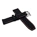 Sanwa 22mm Black and Red Genuine Silicone Watch Band Universal Strap Waterproof Sport