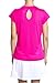 Prince Women's Keyhole Back Short Sleeve Athletic Tee Shirt,Cosmos Pink,L