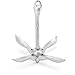 Crown Sporting Goods Galvanized Folding Grapnel Boat Anchors - Choose The Best Weight for Your Watercraft, Up to 17.5 lbs (3)
