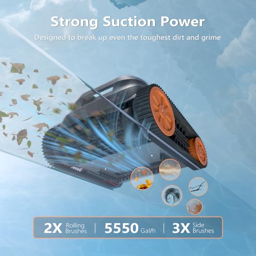 (2026 Upgrade) CoasTeering Pool Vacuum Robot with 210 Min Runtime, Smart Navigation, Wall & Waterline Cleaning, Cordless Robotic Pool Cleaner for Ingrounds & Above Ground Pools up to 3229 Sq.ft
