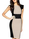 Miusol Women's Offical Scoop Neck Optical Illusion Slim Bodycon Pencil Dress