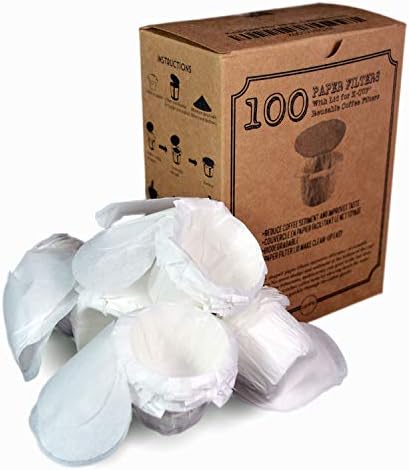 canFlyCompatible for Reusable K-CUP Single cup coffer filters Ekobrew, EZ-Cup Disposable Paper filter with Lid (100 Count)