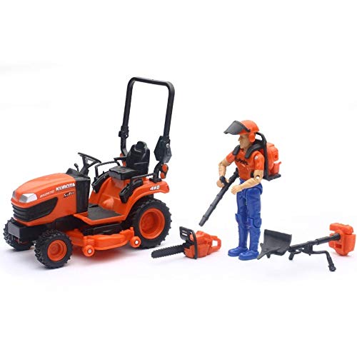 118 Kubota Bx2670 Lawn Tractor With Figure Accessories By New Ray Ss 33453