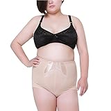 High Waist Shapewear Brief Control Panty for Women Plus Size Mesh Nude 5XL