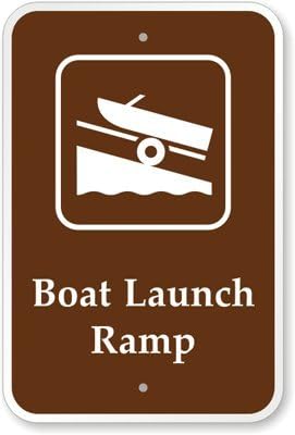 Boat Launch Ramp (with Graphic) Sign, 18" x 12"
