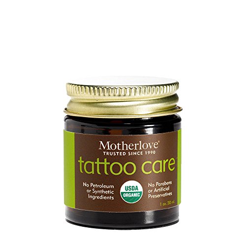 Motherlove Organic Herbal Tattoo Care Salve for Soothing New Tattoos, 1 oz Jar