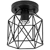 Tuimiyisou Plafondlamp Industriële Stijl LED Plafondlamp 200mm Semi-Flush Mount Plafondlamp Zonder Lamp Fitting Zwart…