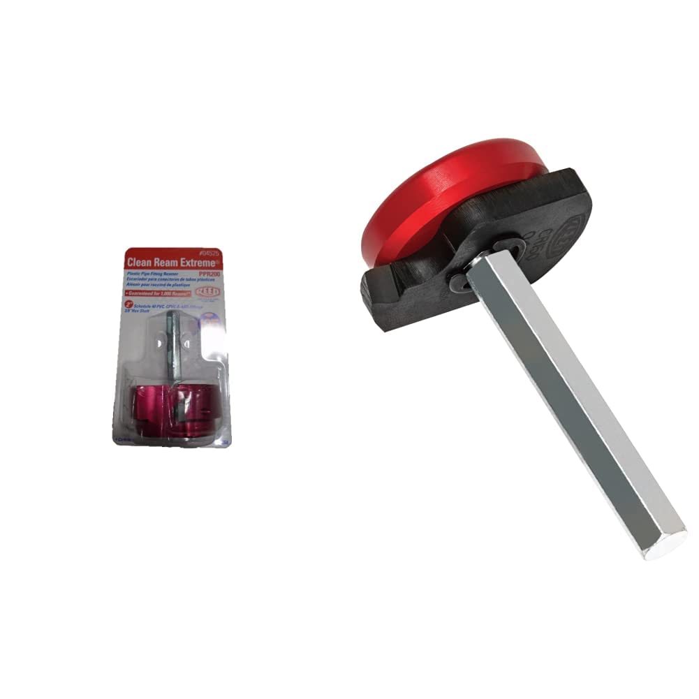 Reed Tool PPR200 Clean Ream Extreme with 3/8-Inch Hex Shaft, 2-Inch Head & Reed Tool CRP150 Clean Ream Plus with 3/8-Inch Hex Shaft, 1-1/2-Inch Head Image