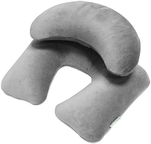 Travel Pillow Neck Inflatable Travel Head Rest Kids Adults - Blow up Get Desired Support for Airplanes Camping Sleeping Car Driving Home Office Snaps Comfort Pillow with Headrest