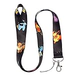 Black & Blue Monster Keychain Key Chain Lanyard Straps with Mini Silver Steel Spring Clips (MCL-145)