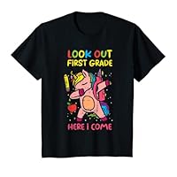 Kids 1st Grade Here I Come Unicorn Dab First Day Of School Girls T-Shirt