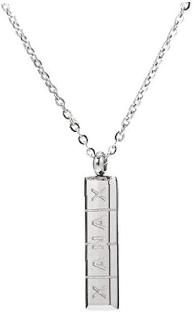 Naicasy Stainless Steel Ladies Xanax Pill ID Necklace