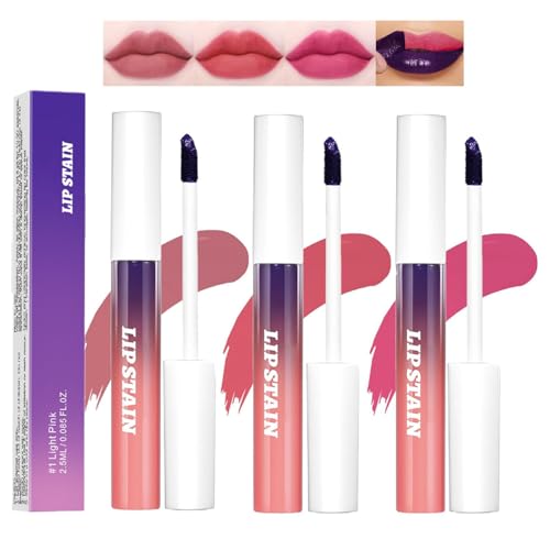 Pakivs 3 PCS Peel Off Lip Stain Set,Pink Peel Off Lip Liner Lip… at Amazon