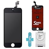 SANKA LCD Screen Replacement Touch Screen Display Digitizer Glass Frame Assembly with Repair Tool Kit for iPhone 5S - Black