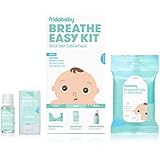 Breathe Easy Kit Sick Day Essentials by FridaBaby - Natural Vapor Wipes, Organic Vapor Rub + Organic Vapor Drops, White