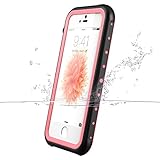 iPhone SE/5/5s Waterproof Case, iThrough iPhone SE Underwater Case, Dust Drop Snow Shock Proof, Heavy Duty Protective Carrying Case Cover for iPhone SE 5S 5(Pink)