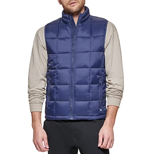 DOCKERS Men's Box Quilted Puffer Vest, Navy, 3X-Large