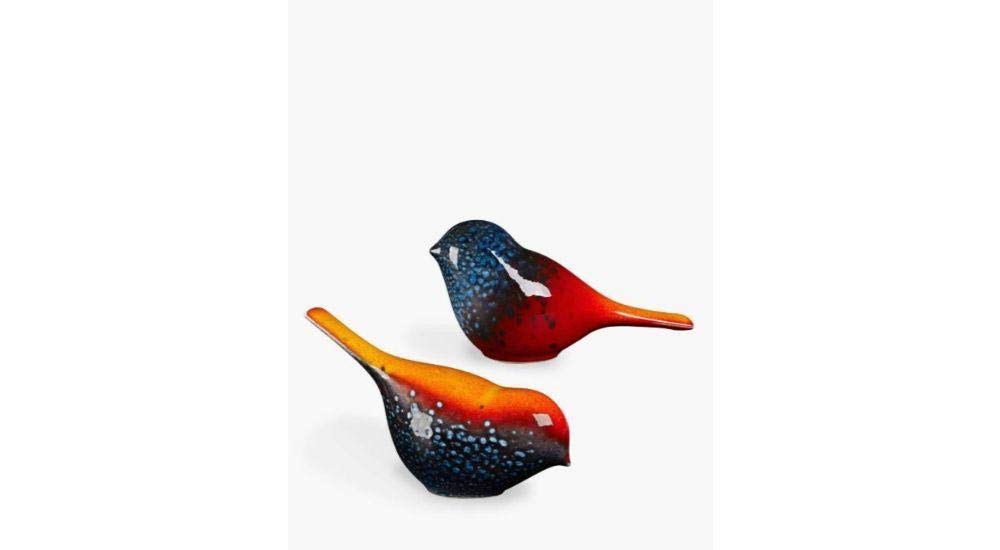 Poole Pottery Flare Birds (Pair) - Contrasting & Contemporary - Hand Crafted English Earthenware Clay - Striking Statement Pieces - For Office, Living Room, Dining Room Decoration - Gift Boxed