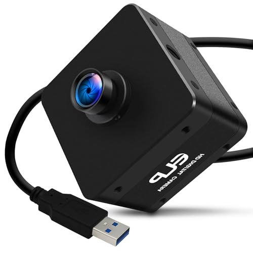 ELP Caméra 4K USB 3.0 2160p @ 60fps Webcam haute vitesse avec objectif 90° sans distorsion, caméra de sécurité industrielle avec port de type C, caméra de conférence d'ordinateur UVC pour Raspberry Pi