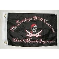 usep The Beatings Will Continue Until Morale Improves Pirate Flag 12x18 Boat Flag