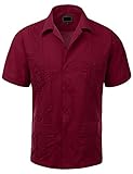 Guytalk Men's Cuban Guayabera Button-down Short Sleeve Shirt