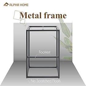 ALPHA HOME 24" Bar Stool Counter Height Bar Stools with Footrest Pu Leather Backless Kitchen Dining Cafe Chair with Thick Cushion & Sturdy Chromed Metal Steel Frame Base for Indoor Outdoor,Black,2PC 41P1ZGx7T2L