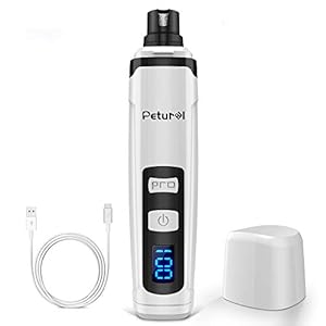 Petural Pet Dog Nail Grinders, Upgraded LCD Electric Cat Nail Clippers Rechargeable Pet Nail Trimmer Low Noise Painless…