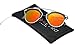 Mirrored Lens Fashion Designer Sunglasses for Women (Black/Flashing Orange, 50 mm)