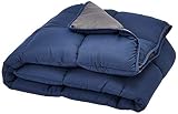 Linenspa All-Season Reversible Down Alternative Quilted Comforter - Hypoallergenic - Plush Microfiber Fill - Machine Washable - Duvet Insert or Stand-Alone Comforter - Navy/Graphite - Twin XL
