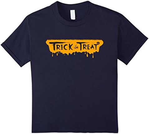 Kids Trick or Treat T-Shirt Funny Halloween Custome 6 Navy