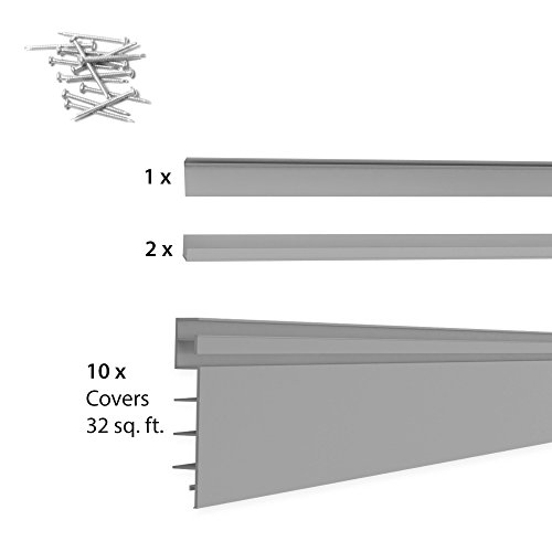 Proslat 33013 Basic Bundle with Slatwall Panels and Hook Kit, Light