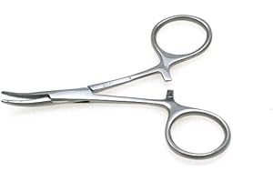 Hartman Mosquito Forceps 3.5" Curved Serrated Jaws Hemostat Clamp - SurgicalExcel